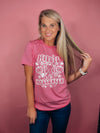 Graphic features a solid base colored tee, bubble white design, short sleeves, unisex fit and runs true to size! -pink