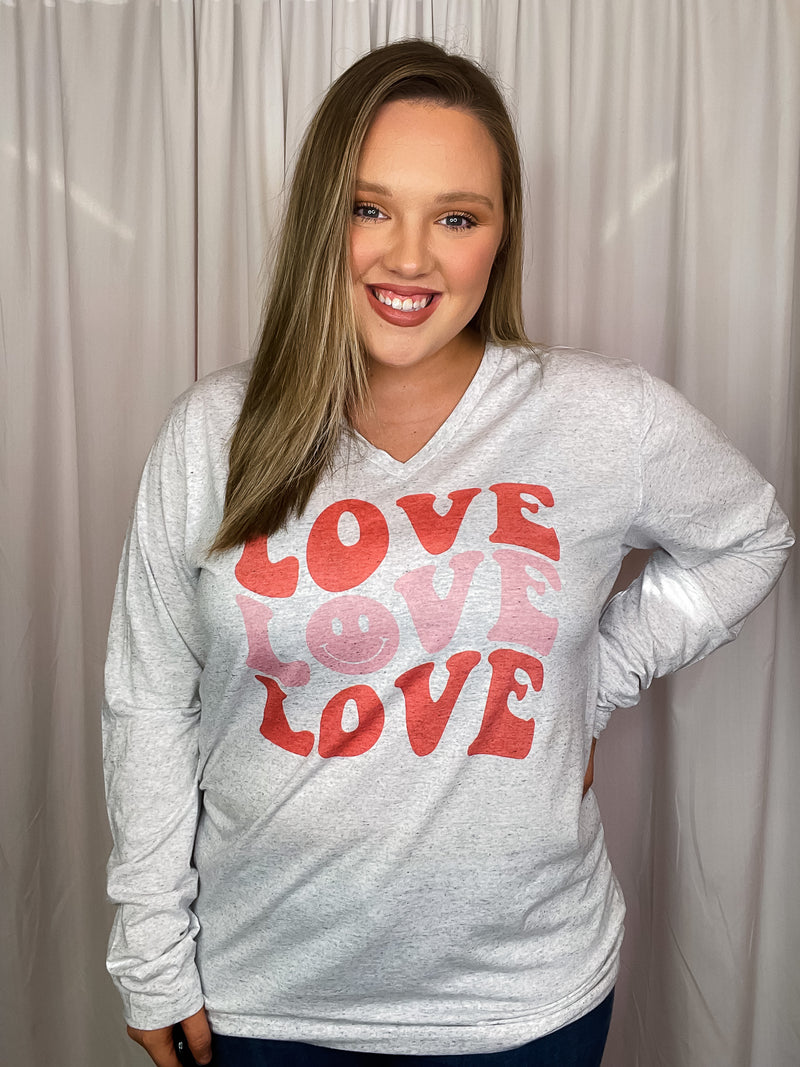 Love Smile Face Long Sleeve Tee