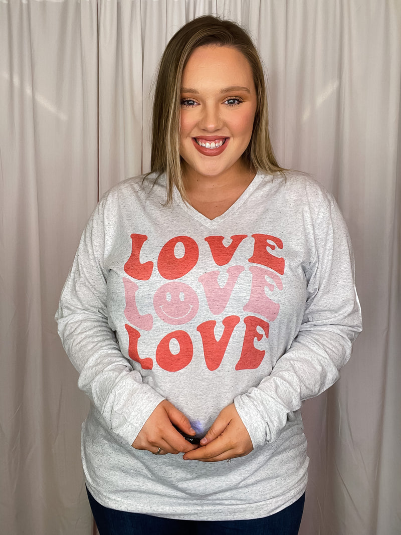 Love Smile Face Long Sleeve Tee