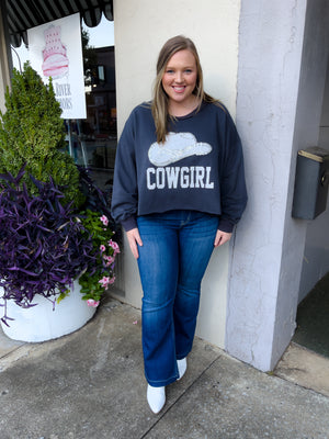 Dazzling Cowgirl Embellished Sweatshirt