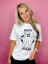 Graphic features a solid base color, fun black design, short sleeves, unisex fit and runs true to size!-white