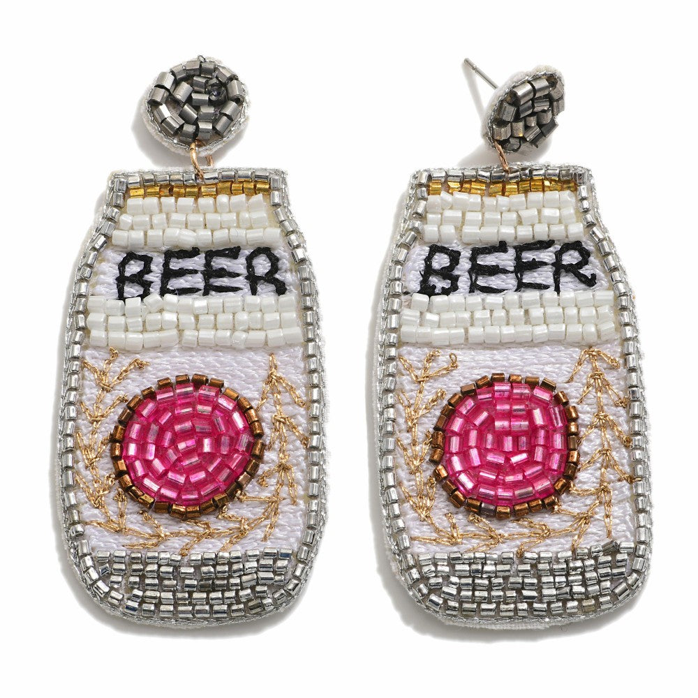 I'll Drink To That Beer Can Beaded Earrings