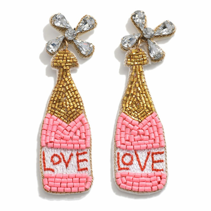 Love Champagne Beaded Earrings