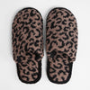 DESCRIPTION: Comfy Luxe Animal Print Slide On Slippers  - 100% Polyester - Rubber Sole  -S/M- Size: 6-8  -M/L- Size 8-10  -COFFEE