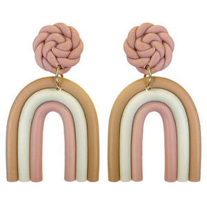 Neutral Rainbow Clay Earrings