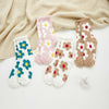 Soft Flower Print Mini Crew Knit Socks.  - One Size Fits Most (Sizes 6-11) - Assorted Colors - 100% Poly Microfiber