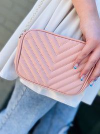 Iconic Sophistication Crossbody Handbag- Blush