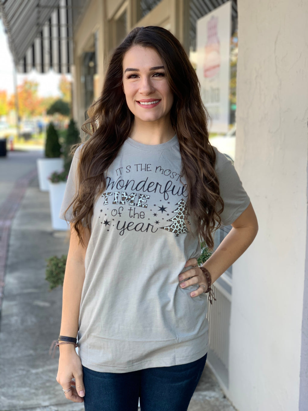 It's The Most Wonderful Time Of The Year Leopard Tee (XS-2X) - The Sassy Owl Boutique