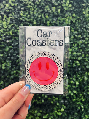 Smiley Face Car Coasters