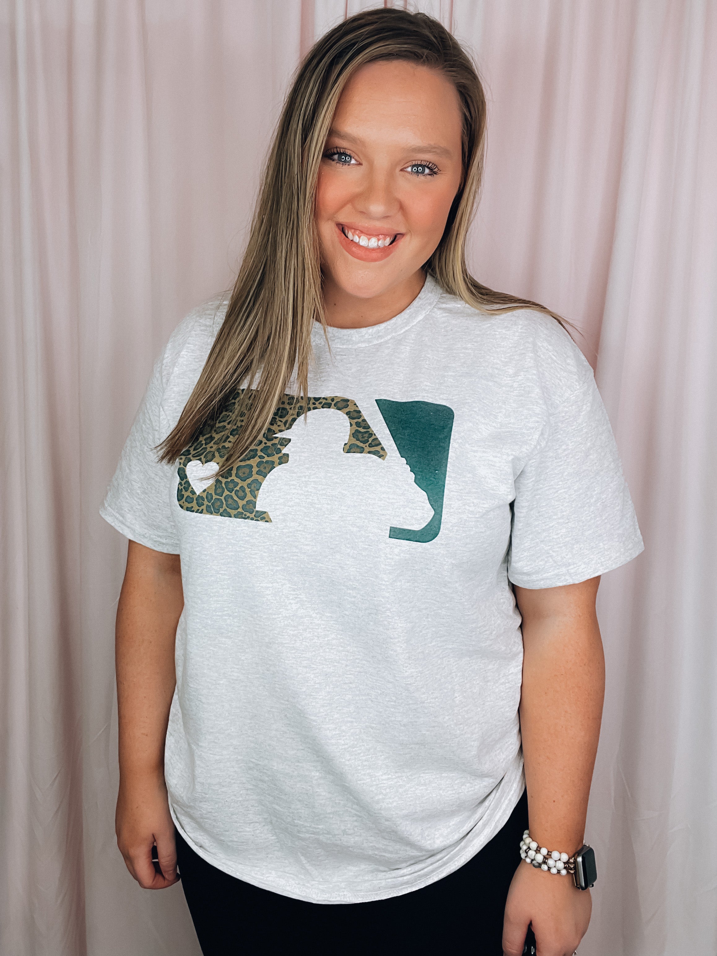 Leopard Baseball Logo Graphic Tee (S-2XL) – The Sassy Owl Boutique