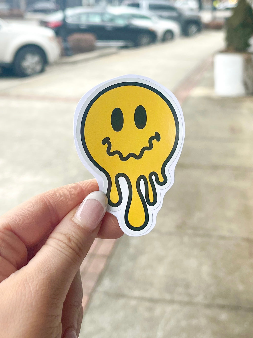 Melting Smile Face Sticker Decal