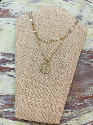Gold Coin Chain Necklace - The Sassy Owl Boutique