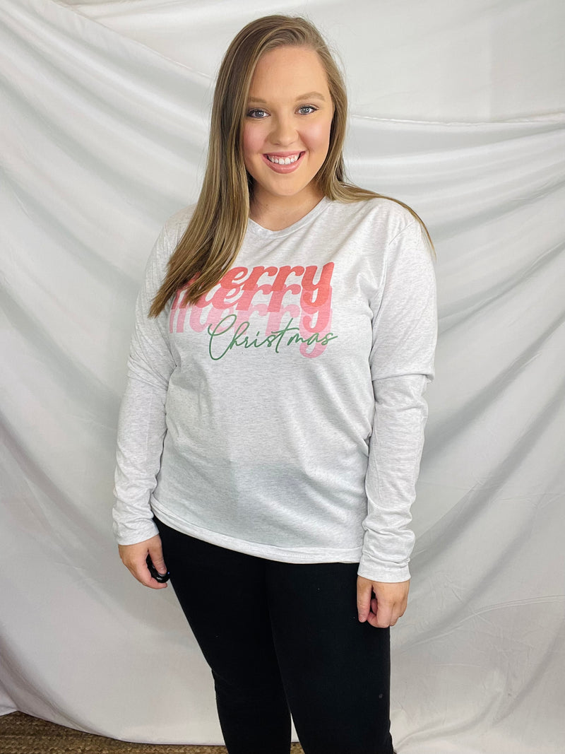 Merry Christmas Long Sleeve Tee (S-XL)