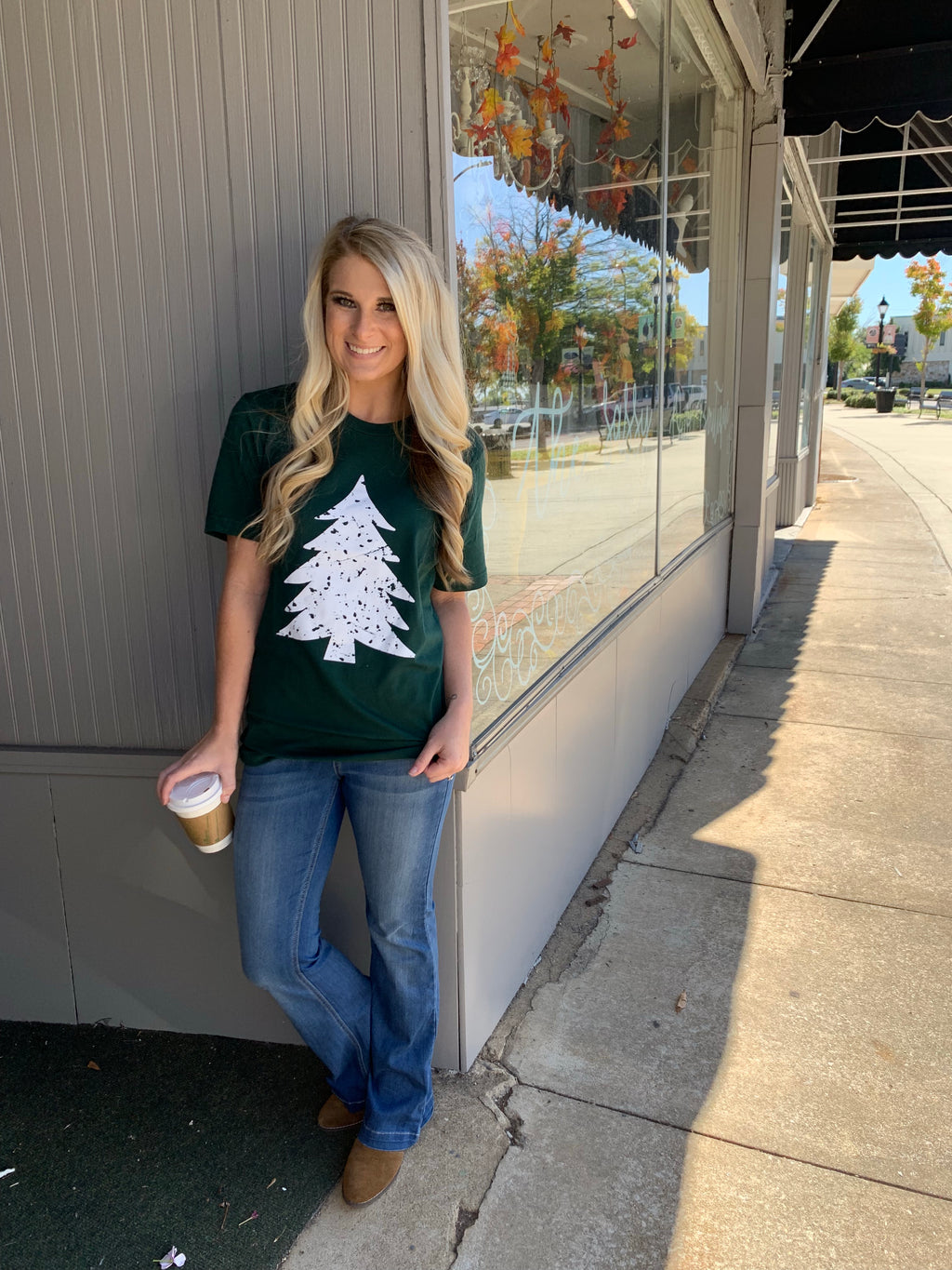 Distressed Tree Tee (S-3X) - The Sassy Owl Boutique
