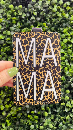 Leopard Mama Card Holder Keychain