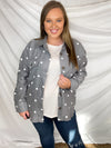 Dress features a solid base color, swiss dot detail, tie back detail, short sleeves and runs true to size! - GREY