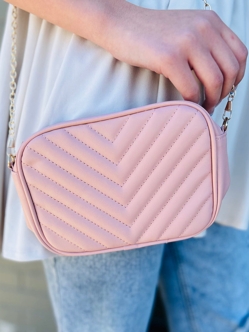 Iconic Sophistication Crossbody Handbag- Blush