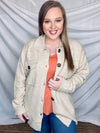 Shackets feature an open front, button down detail, chest pockets, long cuffed sleeves and runs true to size!-OATMEAL