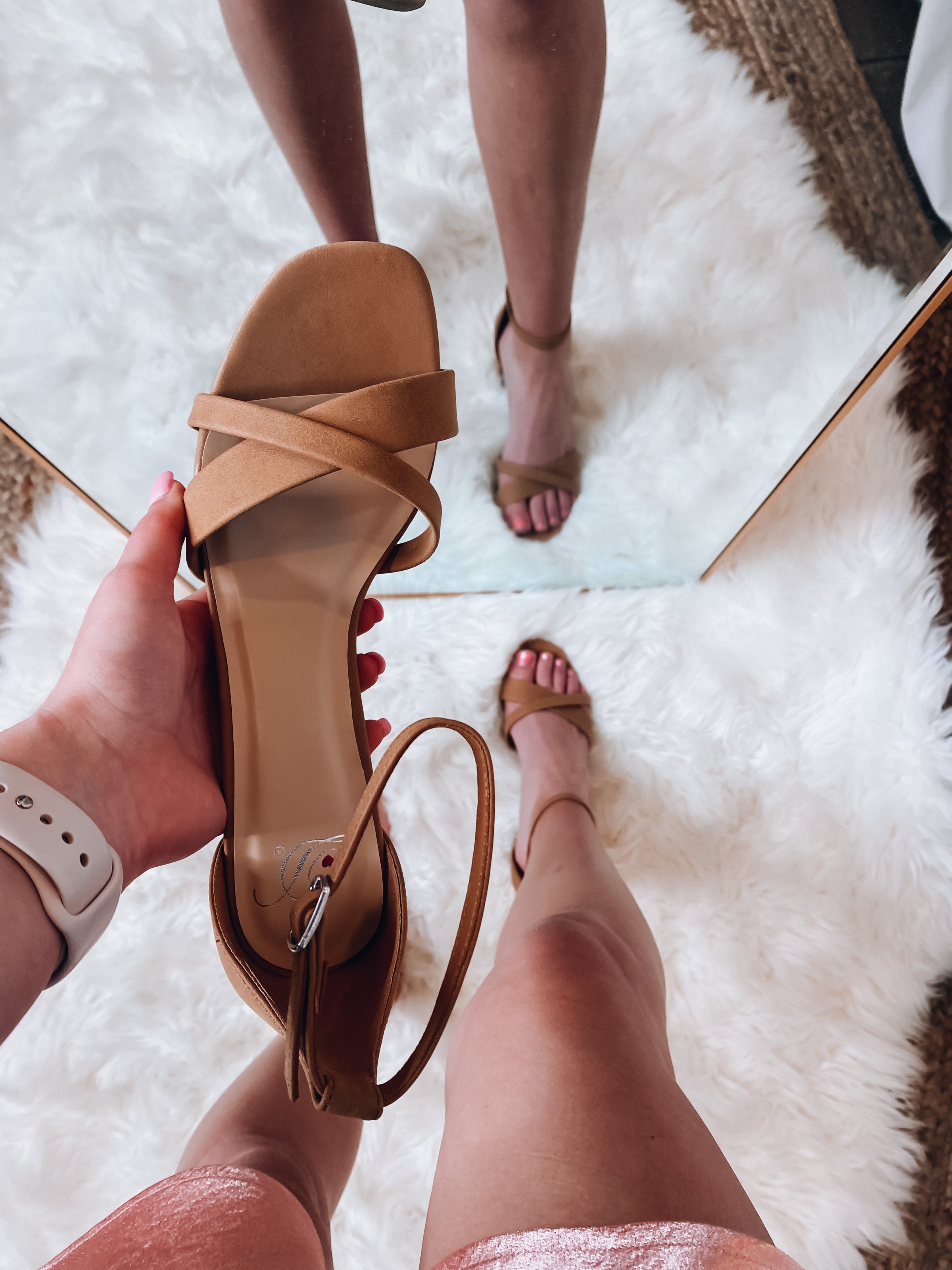 Analeigh Lio Tipton _ brown, strappy, high heel sandals : r/heels